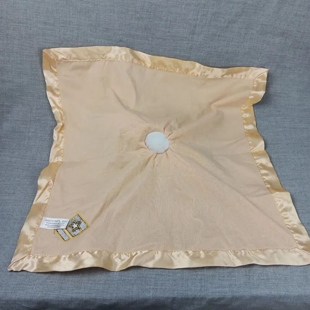 Lion Tan Army Military Logo Security Blanket Plush Baby Lovey ANICO